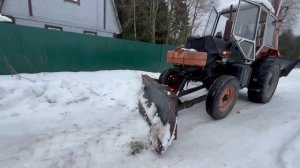 Испытания косого отвала для снега на экскаваторе юмз 6#чисткаснега#юмз6#