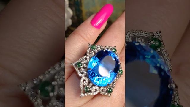 45,750₽ 👑ГОЛУБОЙ НЕОНОВЫЙ СИРИУС 🌟 СВИЗ ТОПАЗ 🐬 ИЗУМРУДЫ БРИЛИКИ РОДИЙ СЕРЕБРО 👑 СКРИНШОТ ВОТСАП 👑