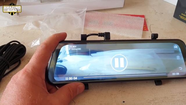 E-ACE Rearview Mirror Car DVR 10 Inch Touch screen Dual Lens 1080P / Review смотреть онлайн