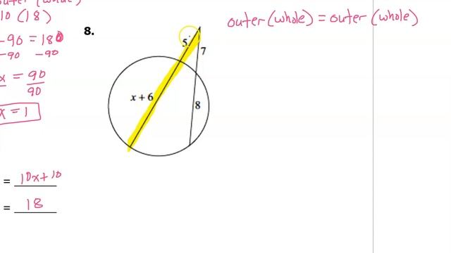 Day 8 HW - Solving with Chords, Secants and Tangent Segments смотреть онлайн