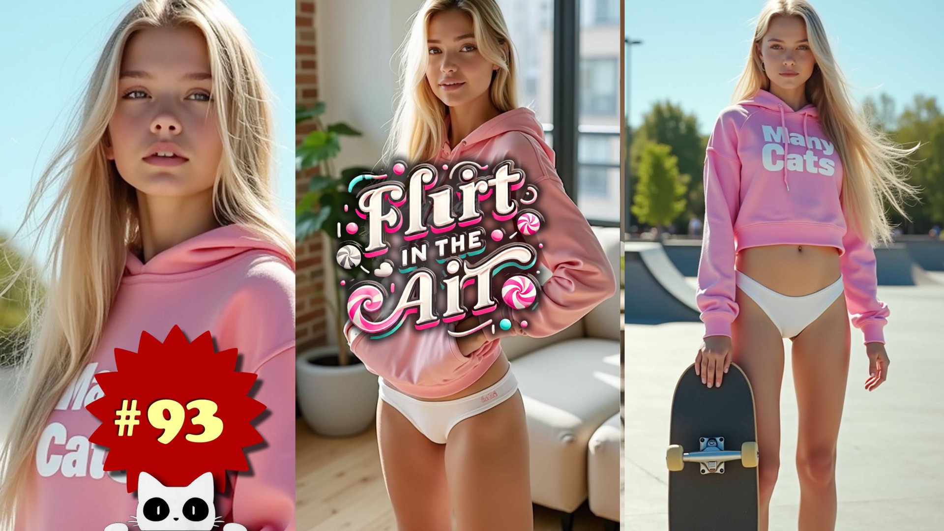 #93 ❤️ Flirt In The Air | AI ART Lookbook | Cute 19-Year-Old Girl
