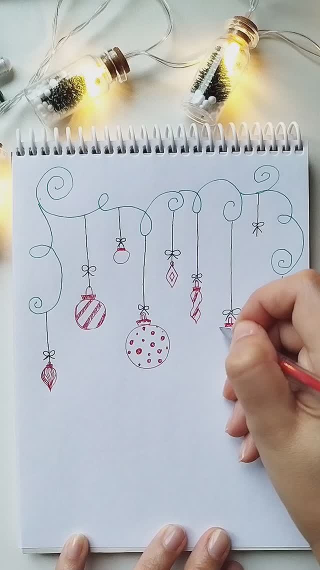 Новогодний рисунок для личного дневника смотреть онлайн