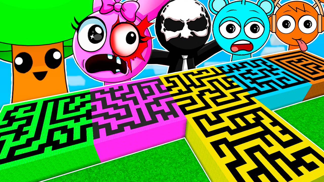 МЕГА ЛАБИРИНТЫ ВСЕ СПРУНКИ В МАЙНКРАФТ ЗОМБАК