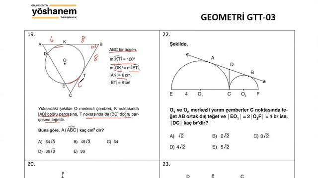 YÖS GEOMETRİ Genel Tarama Testi ( Tüm konular - Yös benzeri sorular) смотреть онлайн