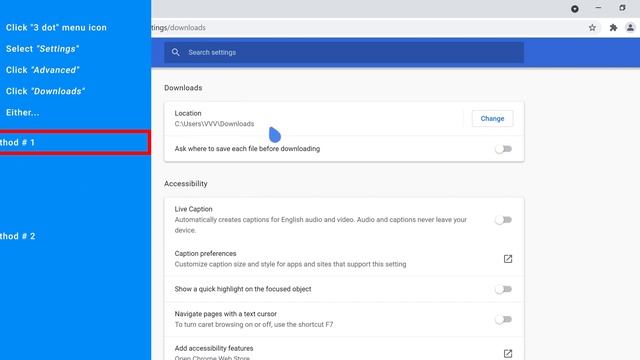 CHROME HOW TO CHANGE DOWNLOAD LOCATION (Clear Steps) смотреть онлайн