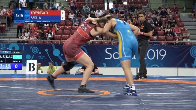 1/8 WW - 73 kg: O. KOZYREVA (RUS) v. A. SADU (KAZ) смотреть онлайн