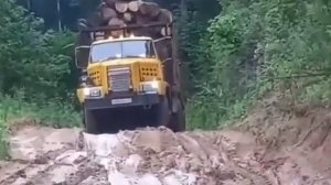 Лесовоз Комацу в работе