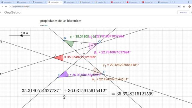 propiedades de las bisectrices – GeoGebra Google Chrome 2024 04 29 22 34 07 смотреть онлайн