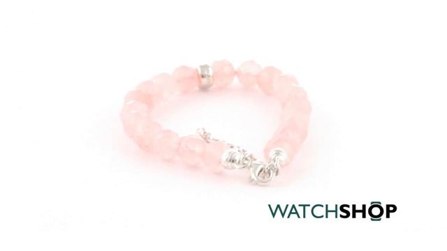 Ladies Thomas Sabo Sterling Silver Charm Club Rose Quartz Bracelet (X0227-034-9-L18,5V)