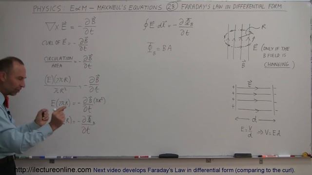 Physics 46 Maxwell's Equations (28 of 30) Faraday's Law in Differential Form Ex. 1 смотреть онлайн