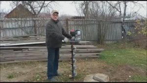 ручной бензобур с дополнительным редуктором