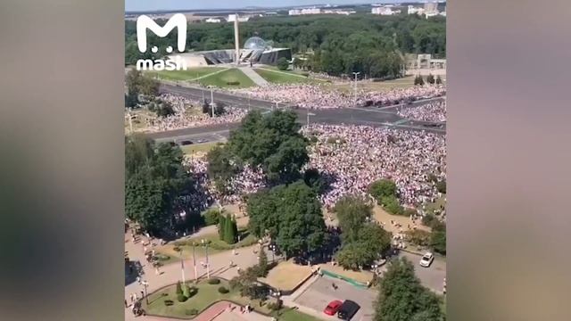Массовая акция за отставку Лукашенко в Минске 16 августа смотреть онлайн