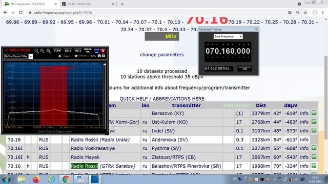 FM DX Es - 030720 1359UTC - 70.16 Radio Rossii (RUS) Balashov/RTPS Pinerovka (SR) 17kW 1988km смотреть онлайн