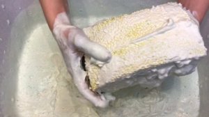 Paste from yellow and orange cylinders 💛🧡 Asmr squeezing sponge.