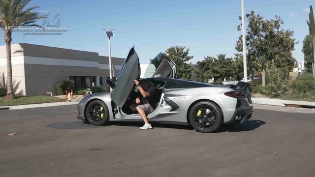 Chevy Corvette C8-R from AZ featuring Door conversion kit by Vertical Doors, Inc. AKA "Lambo Doors" смотреть онлайн