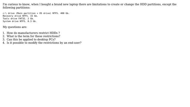 Unix & Linux: How do brand laptop manufacturers restrict hard disk drive? смотреть онлайн