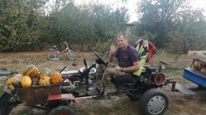 Передний адаптер для мотоблока Ока. Вожу на Савраске тыкву коровкам.