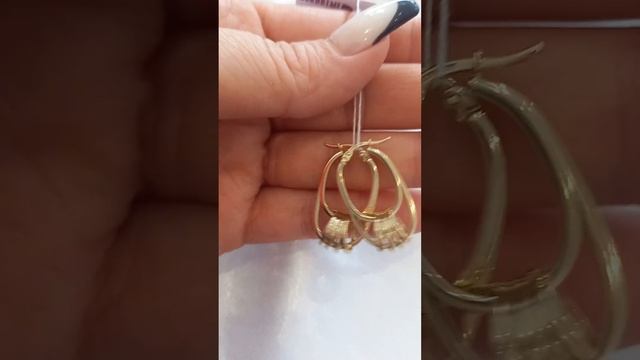 Золотые серьги Лимонного цвета 585 пробы. Для заказа WhatsApp 89964833277🤝✅ смотреть онлайн