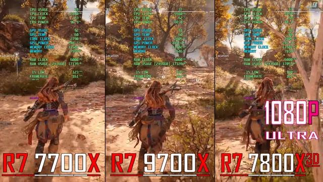 RYZEN 7 7700X vs RYZEN 7 7800X3D vs RYZEN 7 9700X || PC GAMES BENCHMARK TEST || смотреть онлайн