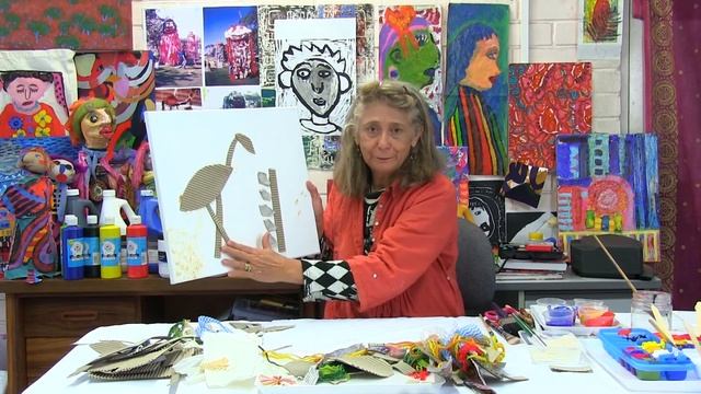 Painting a Mixed Media Collage Part 1 смотреть онлайн