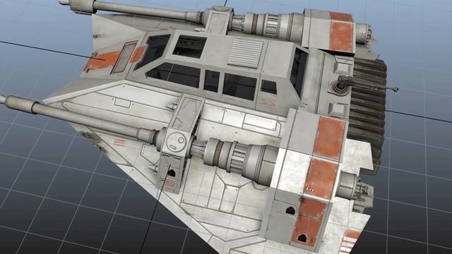 Game Ready Star Wars T-47 Airspeeder (Snowspeeder) 3D model смотреть онлайн