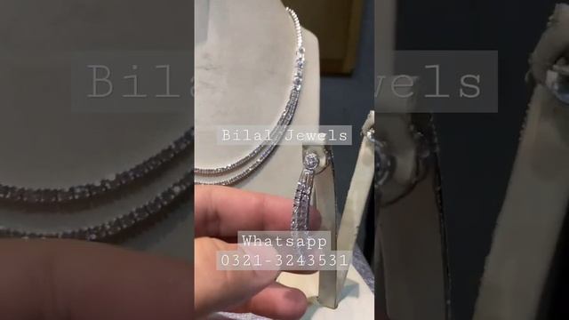 Silver 925 Diamond Style Necklace Set Rhodium Plated Polish . смотреть онлайн