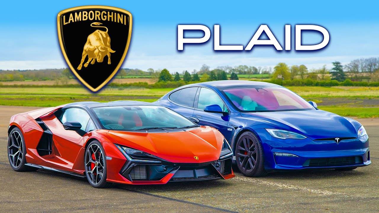 Кто победит в заезде: Lamborghini Revuelto или же Tesla Model S Plaid? смотреть онлайн