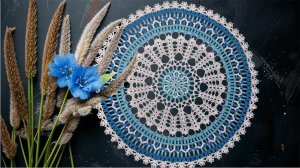 Салфетка крючком "Синие грезы" - мастер класс. Часть 1