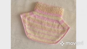 Манишка на 3-4 года. Манишка спицами. Детская манишка. Вязаная манишка