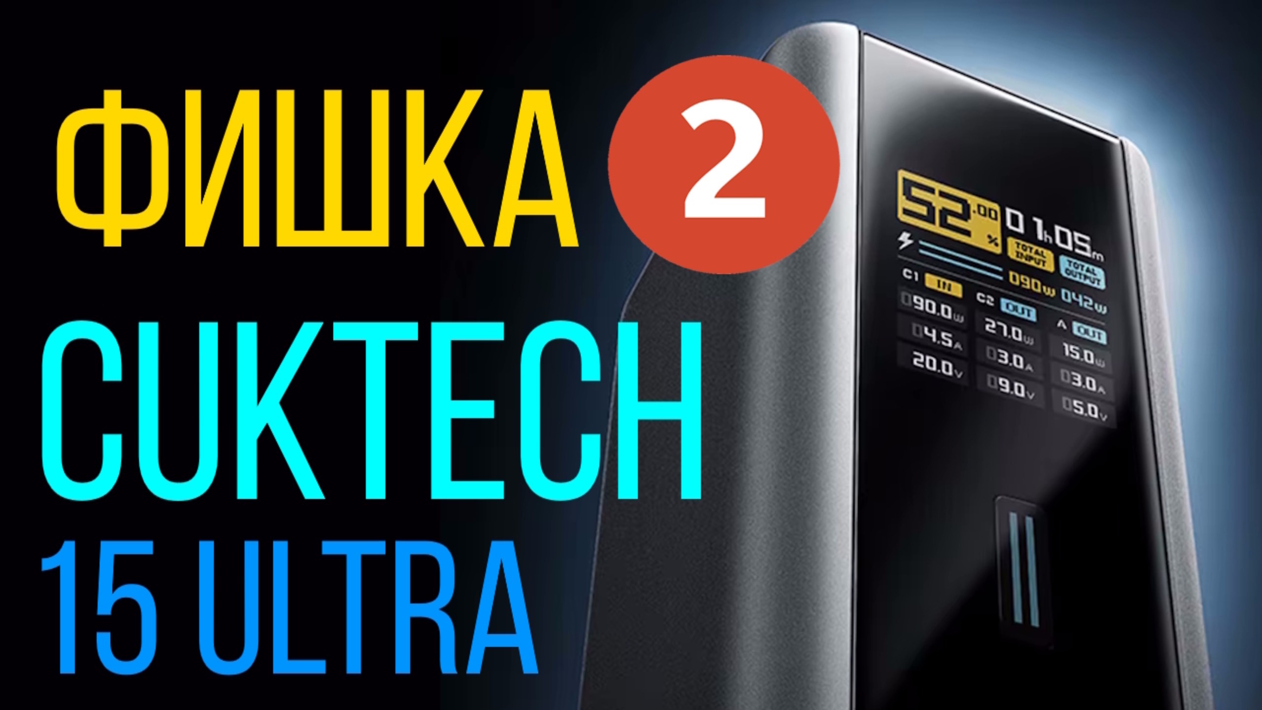 ФИШКА №2 Cuktech 15 Ultra. Возможность настройки порта USB-C на отдачу или потребление в зависимости
