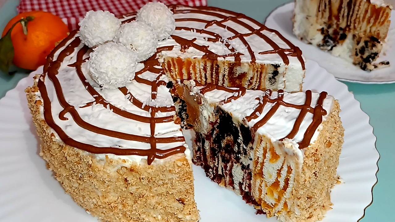 ✨ Сметанный торт Трухлявый пень с сухофруктами смотреть онлайн