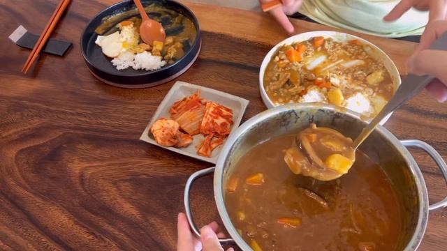 SUB)돼지고기 카레 만들어 먹고 점심에 샌드위치 먹는 집밥 먹방브이로그,요리브이로그,pork curry,MUKBANG,Korean home-cooked meal смотреть онлайн