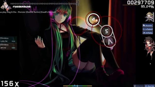 Osu: Meg & Dia - Monster (DotEXE Remix) смотреть онлайн