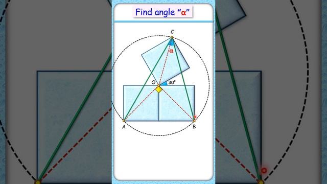 163) 3 squares. Find angle "α" #maths #geometry #circle #olympiad #exam #education #mathematics смотреть онлайн