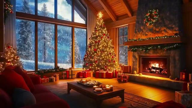 Cozy Winter Home With Relaxing Instrumental Christmas Music.mp4