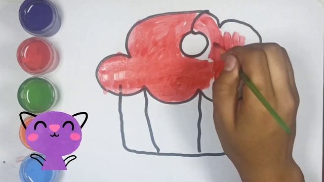 Draw a picture of a pie/Как нарисовать кекс для детей/Bolalar uchun keks rasmini chizish смотреть онлайн