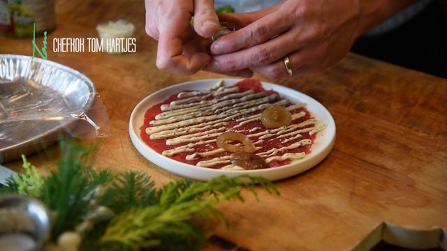 Carpaccio - voorgerecht presentatie, Traiteur Kerst 2018 смотреть онлайн