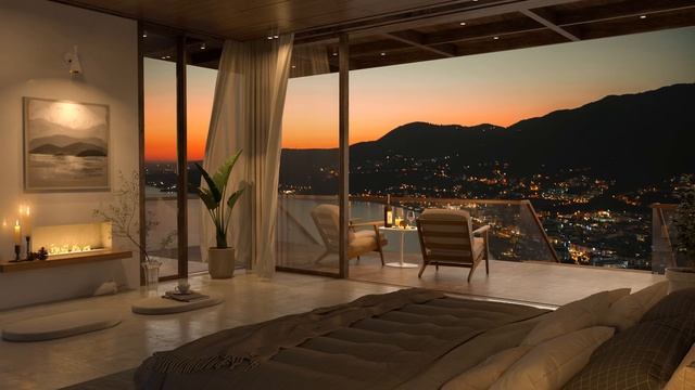 Уютная атмосфера спальни с расслабляющей музыкой для учебы, расслабляющего сна. смотреть онлайн