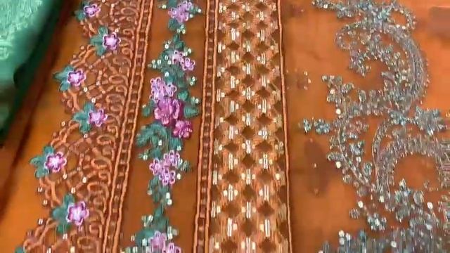 Maria B Chiffon Eid Collection MPC-21-101-Rust and Olive Green D1 смотреть онлайн