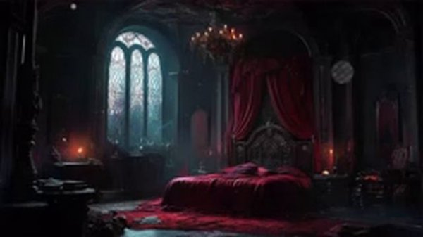 Dark Romance Vampire Bedroom MelancholicRelaxing Piano with Rain Dark Academia Music