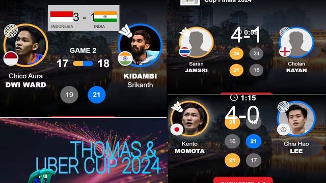 🔴LIVE - Chico (INA) vs Kindabi (IND) | Thomas & Uber Cup 2024 I Siaran Langsung Livescore смотреть онлайн