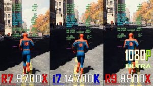 RYZEN 7 9700X vs INTEL i7 14700K vs  RYZEN 9 9900X || PC GAMES BENCHMARK TEST ||