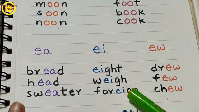 जब दो Vowels एक साथ हो तो कैसे पढ़ें ea, ei, ew, oo, au, aw || How to read Vowel Digraphs смотреть онлайн