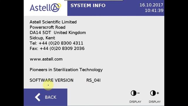 How to find the machine software version on Astell autoclave touchscreen controller смотреть онлайн