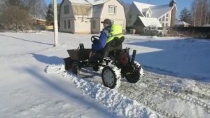 Передний адаптер для мотоблока Ока. Чищу снежок.