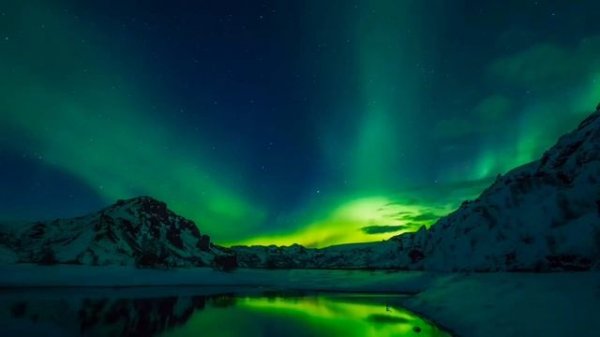 Aurora Borealis | beautiful relaxing music, aurora borealis nothern light from snow & mountain