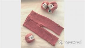 Детские штаны спицами. Вязаный костюмчик «ПУДРА» Вязаные штанишки