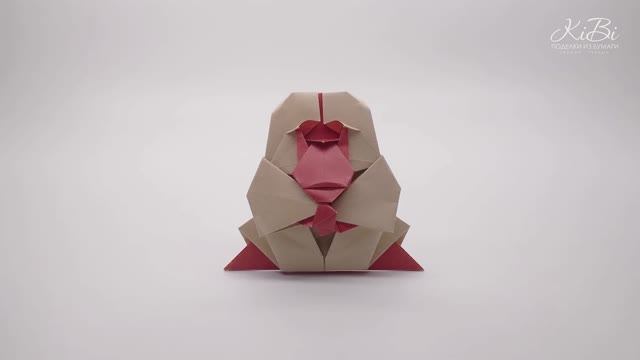 Обезьяна красномордая японская макака из бумаг| Оригами поделки своими руками смотреть онлайн