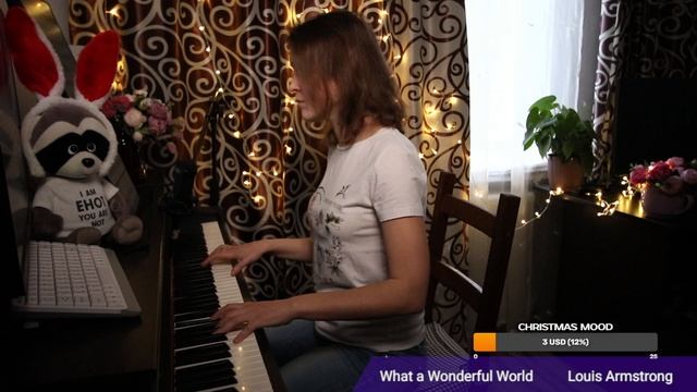 🎼🎹🎞️✂️ What A Wonderfull World (Luis Armstrong) 2024 12 30Pianistka Katrine  [Clip] (melodies Fro