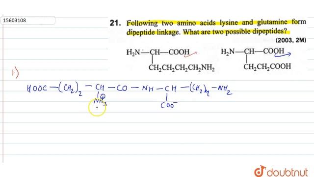 Following two amino acids lysine and glutamine form dipeptide linkage. What are смотреть онлайн